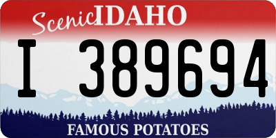 ID license plate I389694