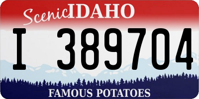 ID license plate I389704