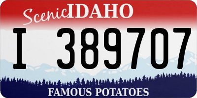 ID license plate I389707