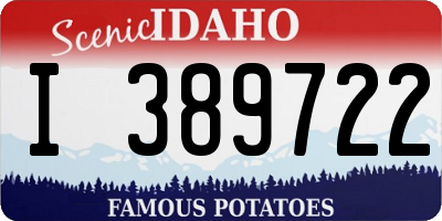 ID license plate I389722