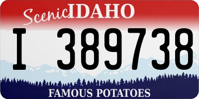 ID license plate I389738