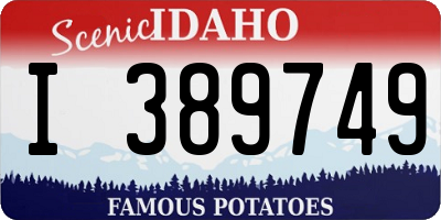 ID license plate I389749