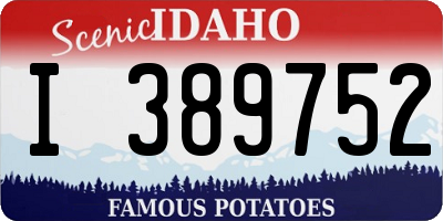 ID license plate I389752