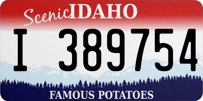 ID license plate I389754
