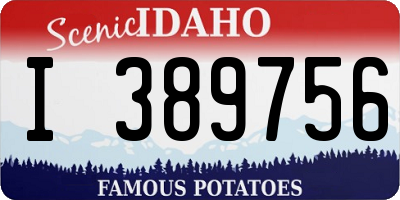 ID license plate I389756