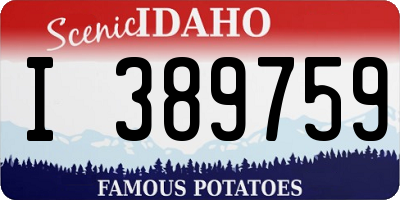 ID license plate I389759