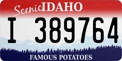 ID license plate I389764