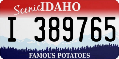 ID license plate I389765