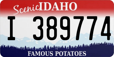 ID license plate I389774