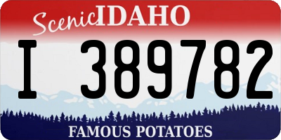 ID license plate I389782