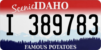 ID license plate I389783