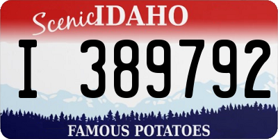 ID license plate I389792