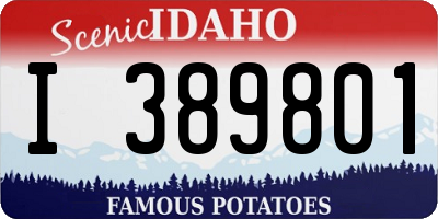 ID license plate I389801