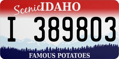 ID license plate I389803