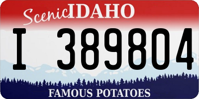 ID license plate I389804