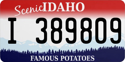 ID license plate I389809