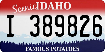 ID license plate I389826