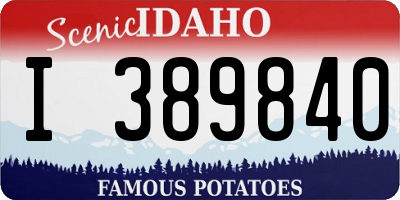 ID license plate I389840