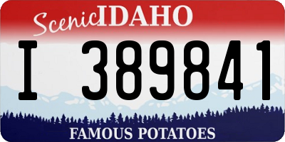 ID license plate I389841