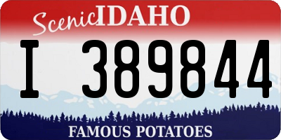 ID license plate I389844