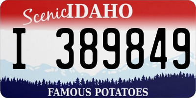 ID license plate I389849