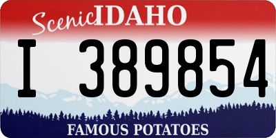 ID license plate I389854
