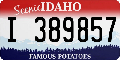 ID license plate I389857