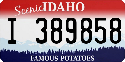 ID license plate I389858