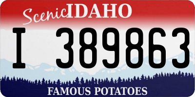 ID license plate I389863