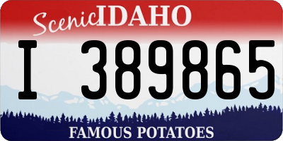 ID license plate I389865