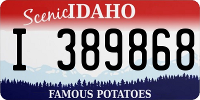 ID license plate I389868
