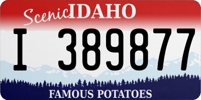 ID license plate I389877