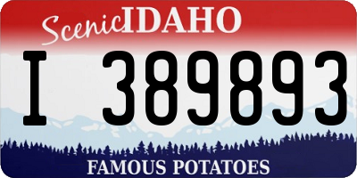 ID license plate I389893