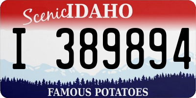 ID license plate I389894