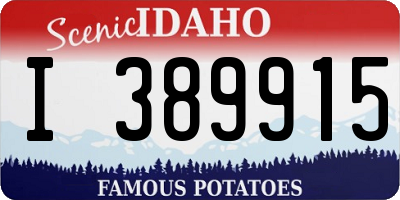 ID license plate I389915