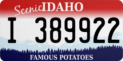 ID license plate I389922