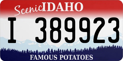 ID license plate I389923