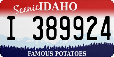 ID license plate I389924