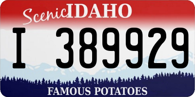 ID license plate I389929
