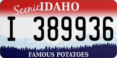 ID license plate I389936