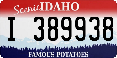 ID license plate I389938