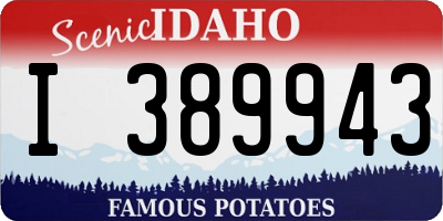ID license plate I389943