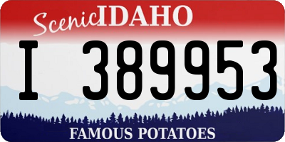 ID license plate I389953