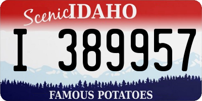 ID license plate I389957