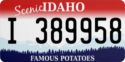 ID license plate I389958