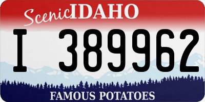 ID license plate I389962