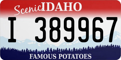 ID license plate I389967