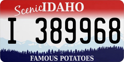 ID license plate I389968