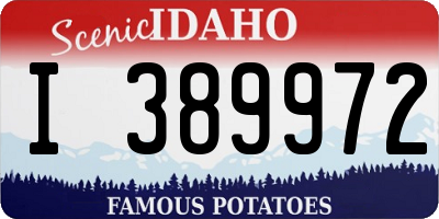 ID license plate I389972