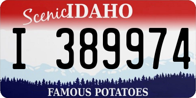 ID license plate I389974